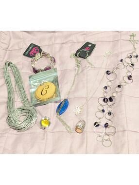 Assorted Jewelry Lot - Necklaces, Bracelet, Ring, Earrings
